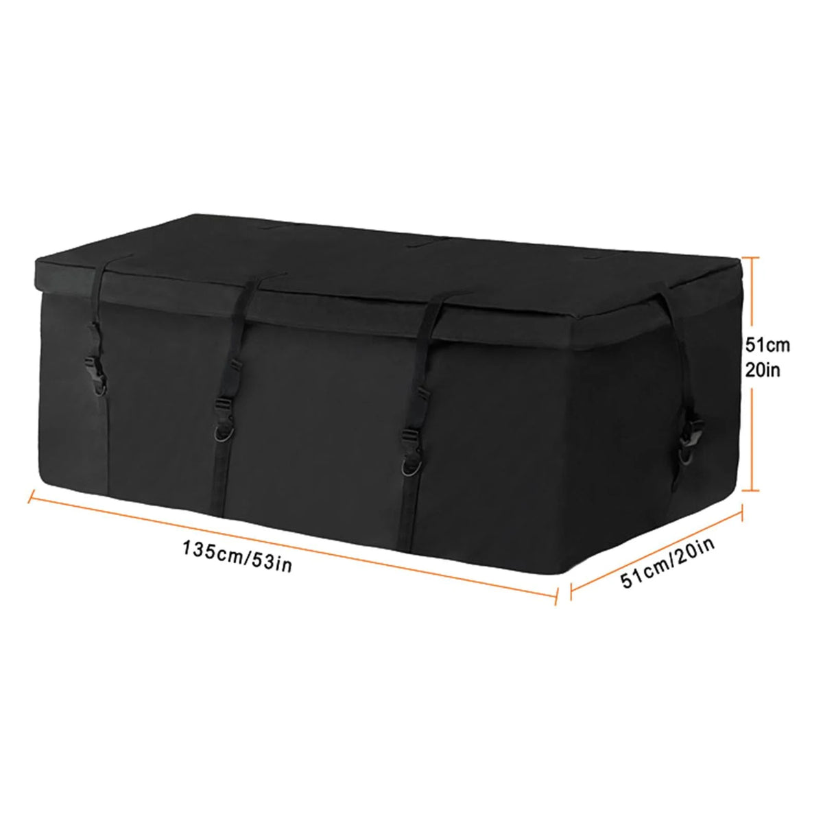 Waterproof Black Cargo Traveling Bag with Reinforced Straps and Zipper F405