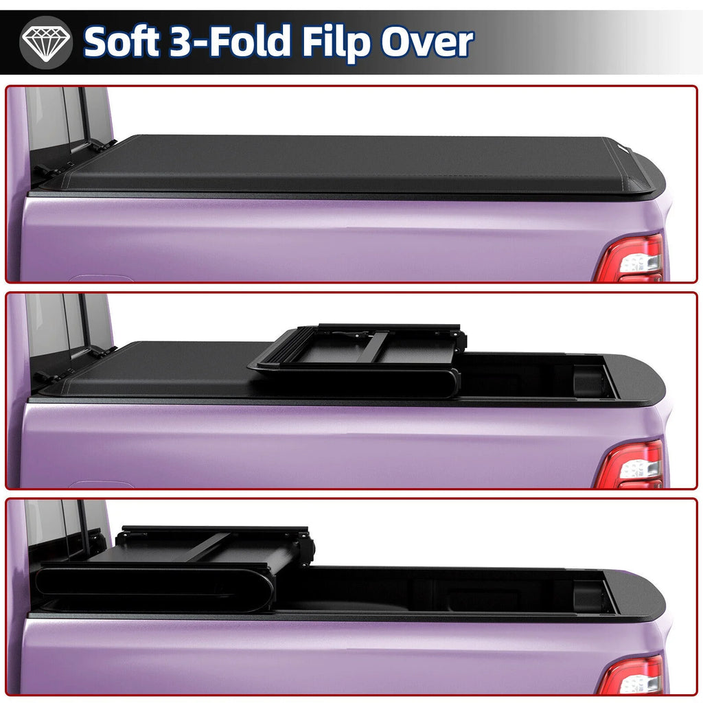 5ft Soft Tri-fold Truck Bed Tonneau Cover with Rail System H114