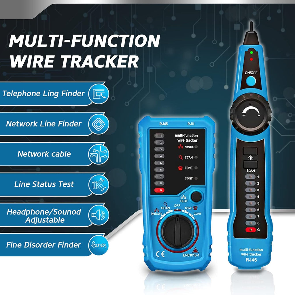 RJ11 RJ45 Cable Tester Toner Ethernet LAN Tester, Pack of 2 Q765
