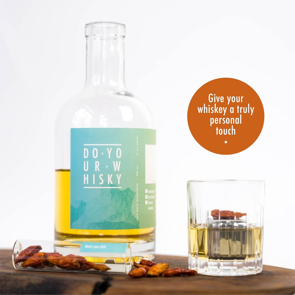 DIY Whisky Infusion Kit with 12 Woodchip Blends & Botanicals in Glass Tubes, 6 Whiskey Stones, Pack of 2 C4233