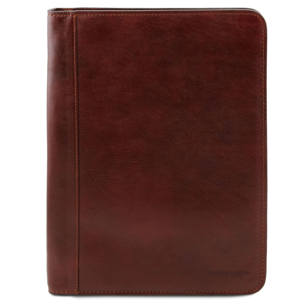 Brown Leather Document Case with Ring Binder D989