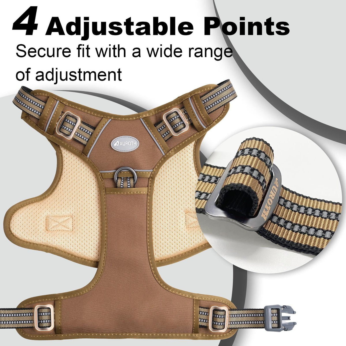 Army Yellow No Pull Dog Harness with Handle S1515