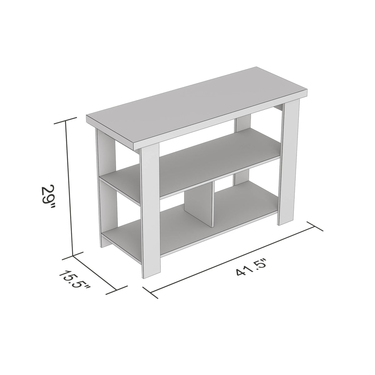 Dark Taupe 3 Shelves Console Table W520407