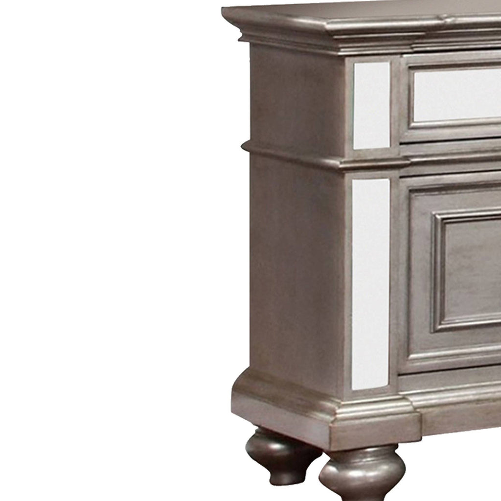 Silver Contemporary Night Stand N4931