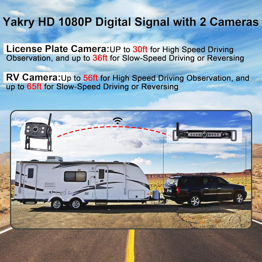 Wireless Backup Camera System with 7 Inch Monitor and 2 Rear View Cameras O408778