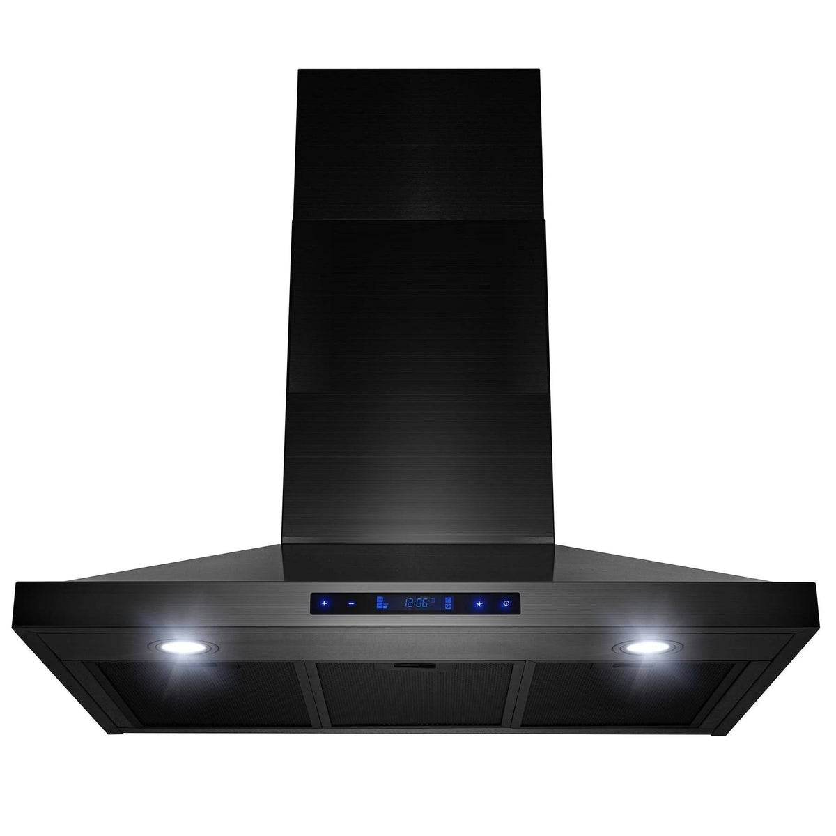 Black Stainless Steel Wall Mount Kitchen Range Hood with Touch Panel X84081