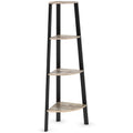 Rustic Gray Metal Corner Bookcase T514809