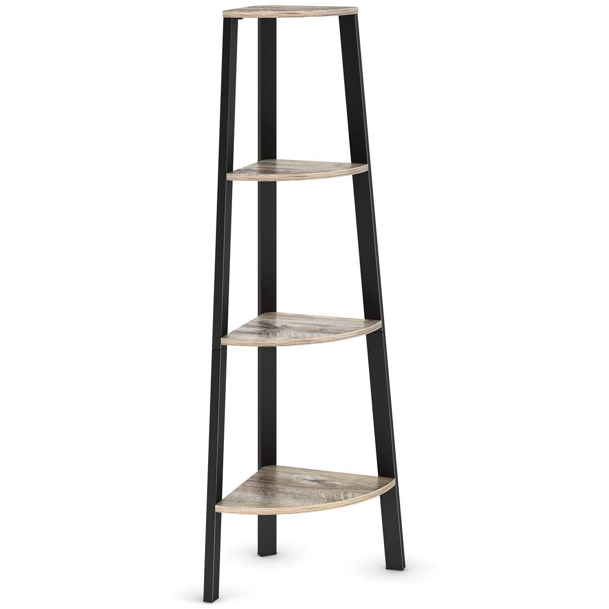 Rustic Gray Metal Corner Bookcase T514809