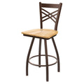 Swivel Counter Stool with Bronze Finish and Natural Maple Seat H6889