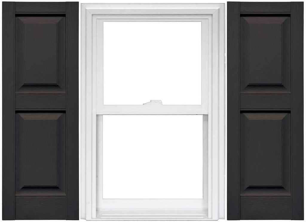 Raised Panel Vinyl Shutters (1 Pair) - 14.75 x 75 Musket Brown C21549