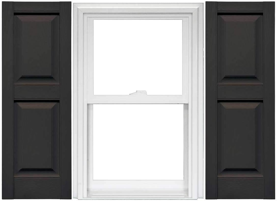 Raised Panel Vinyl Shutters (1 Pair) - 14.75 x 75 Musket Brown C21549