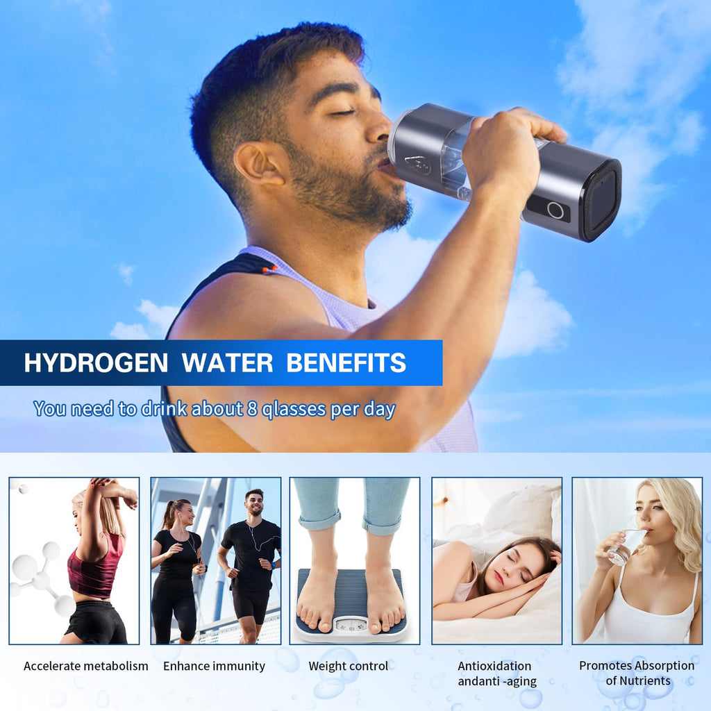 Hydrogen Water Bottle with LED Display A6379