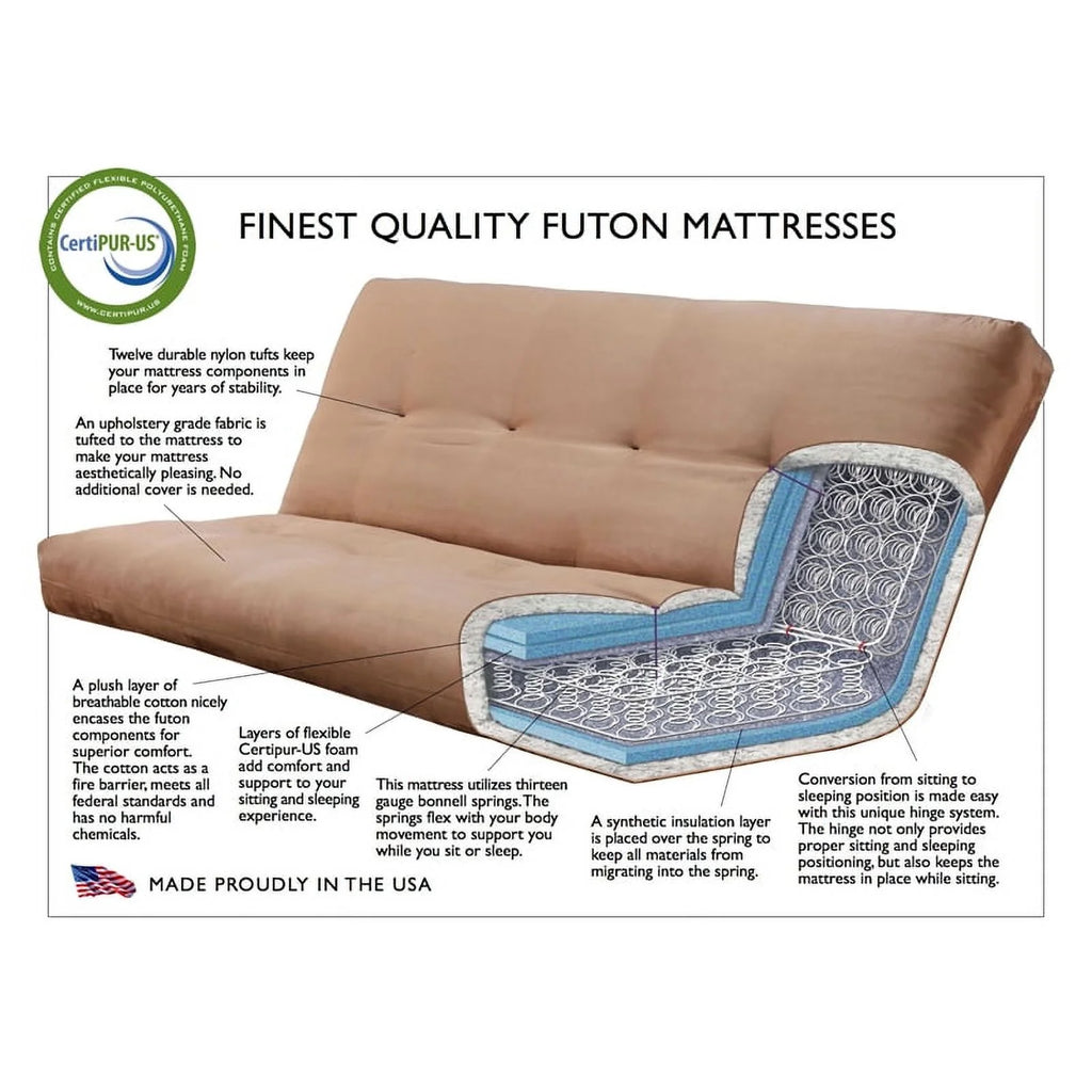 Blue Suede Fabric Futon Mattress L891
