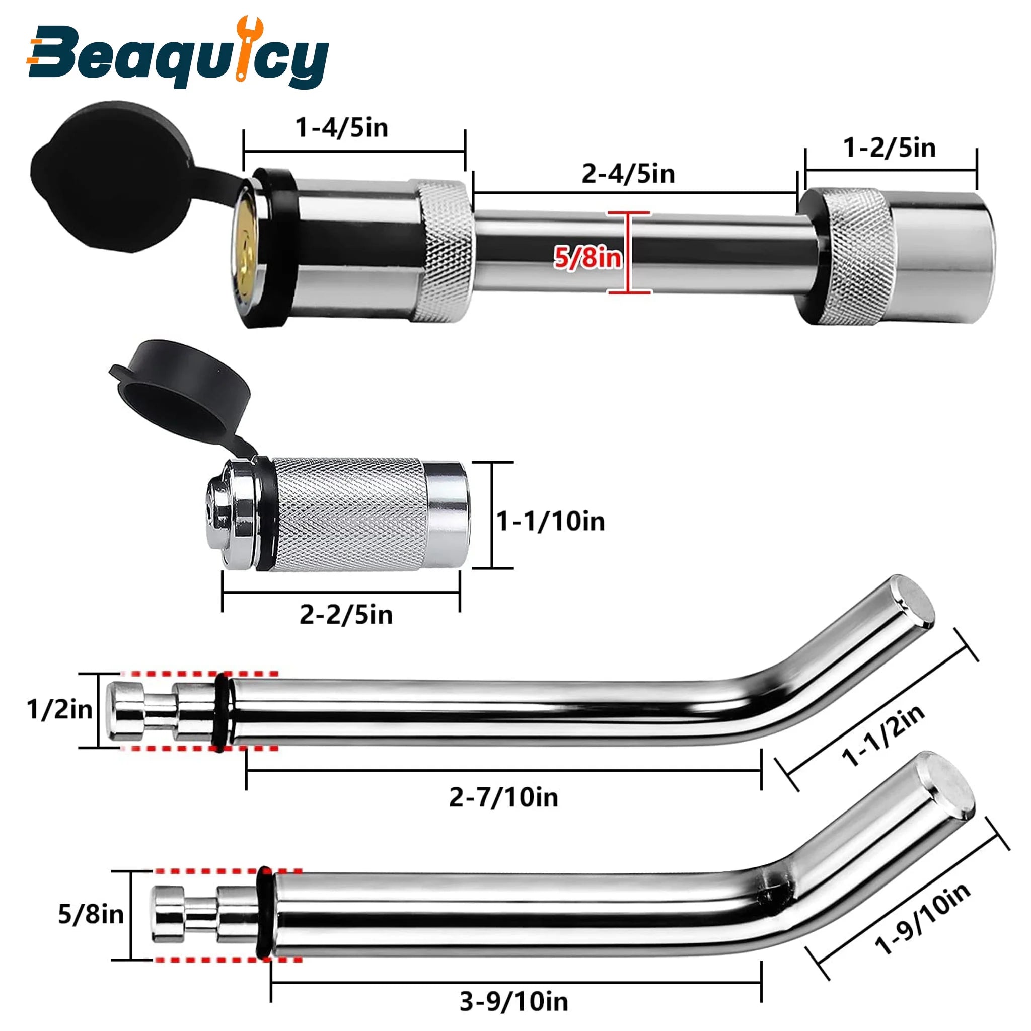 Trailer Hitch Security Lock Set with Pin Lock, Share 2 Keys B589904