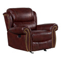 Faux Leather Manual Glider Recliner in Mahogany F707915