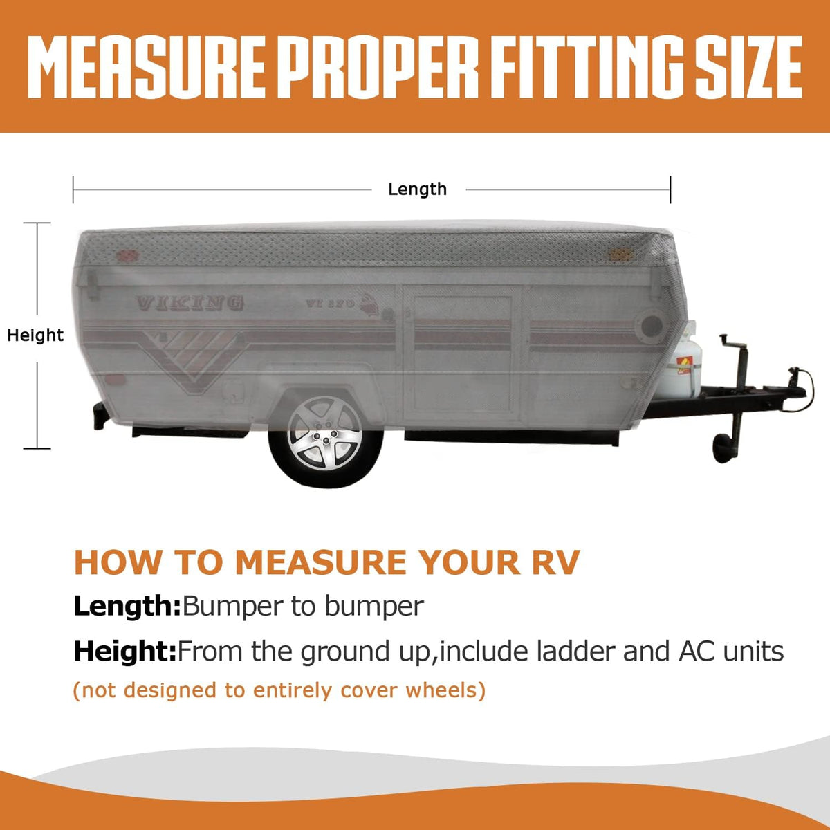 Pop up Folding Camper Cover RV Trailer (12'-14') T298663