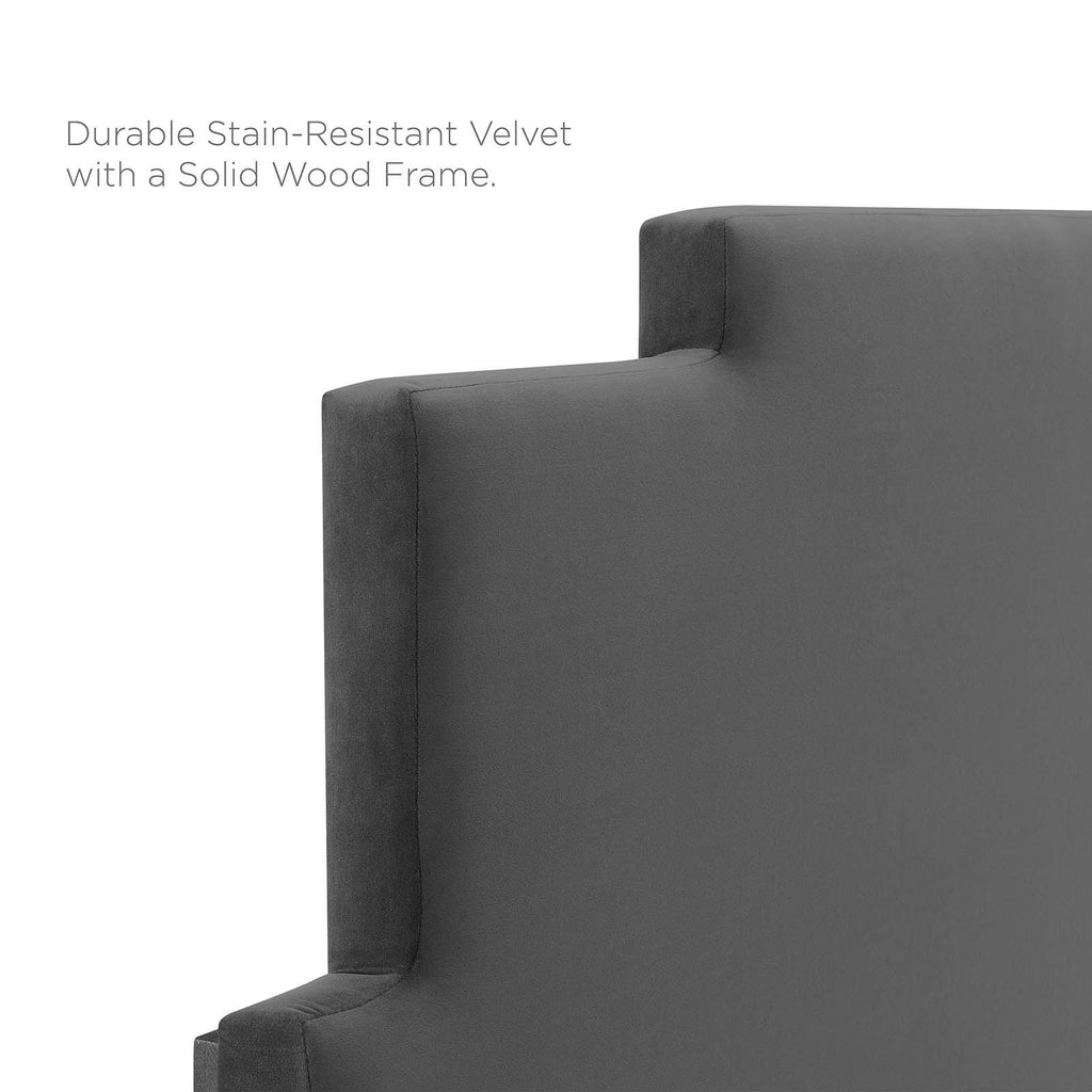Charcoal Performance Velvet Headboard King California King H46765