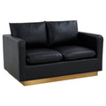 Beige Leather Loveseat with Gold Frame N436