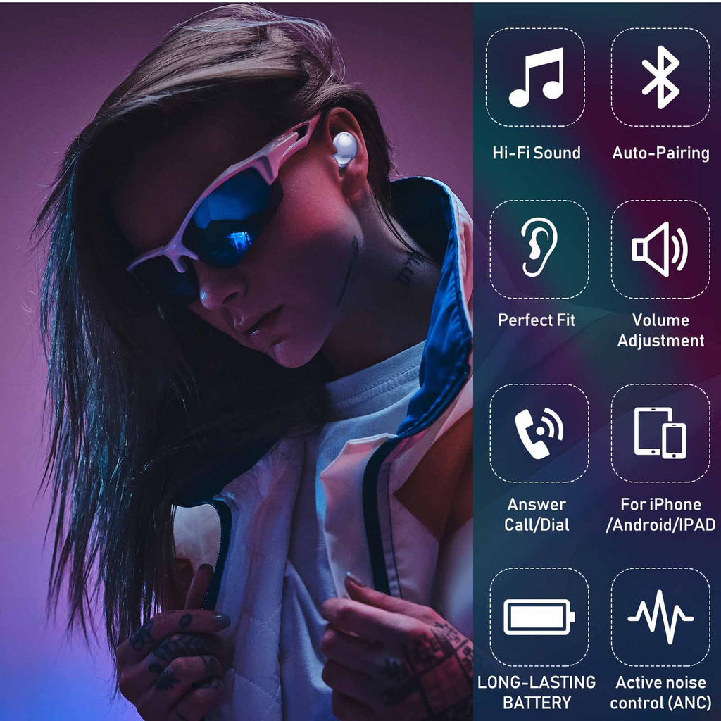 Purple True Wireless Earbuds with Active Noise Cancelling M49002