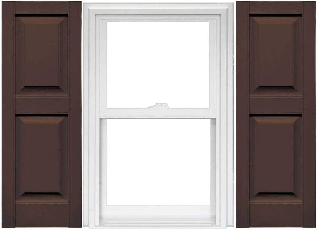 Raised Panel Vinyl Shutters (1 Pair) - 14.75 x 75 Musket Brown C21549