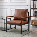 Orange Faux Leather Accent Chair with Black Metal Frame M818