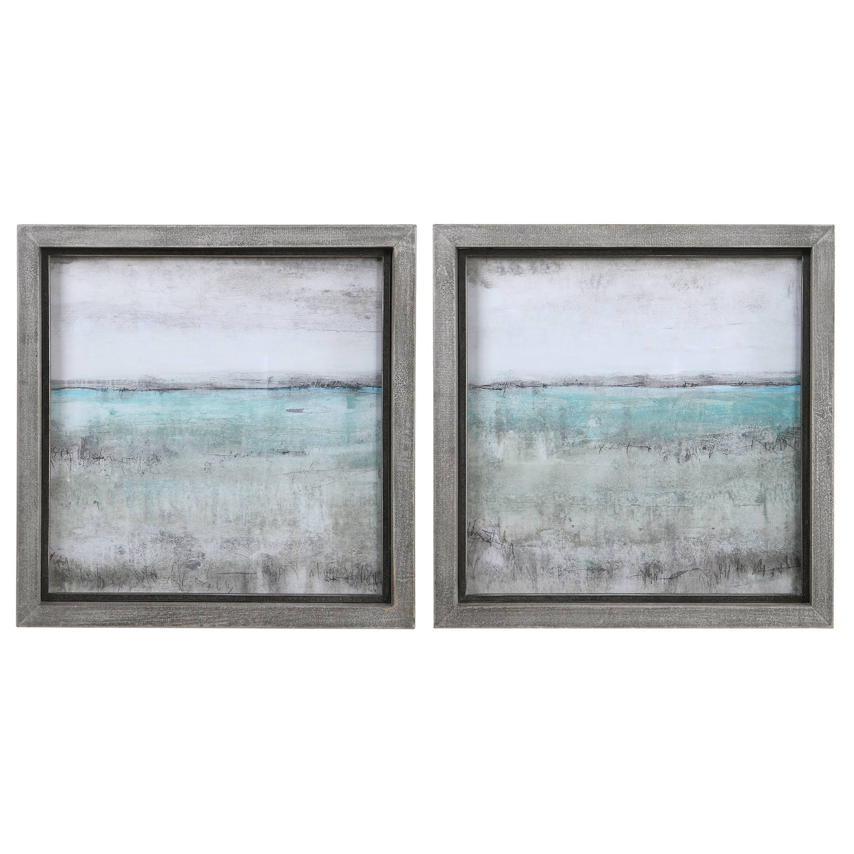 Aqua Horizon Framed Prints Set of 2 V5828