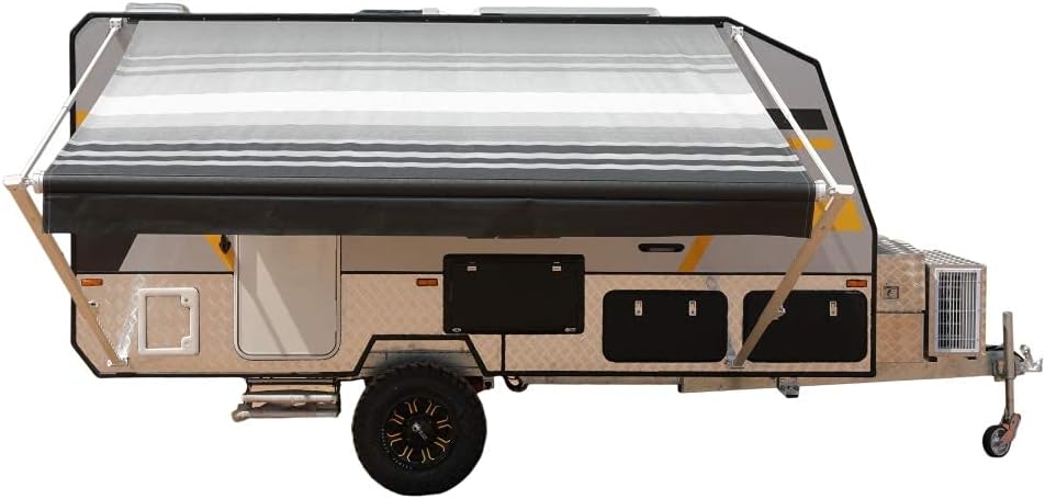 Manual 20x8 Retractable RV Trailer Awning Black Fade F99958