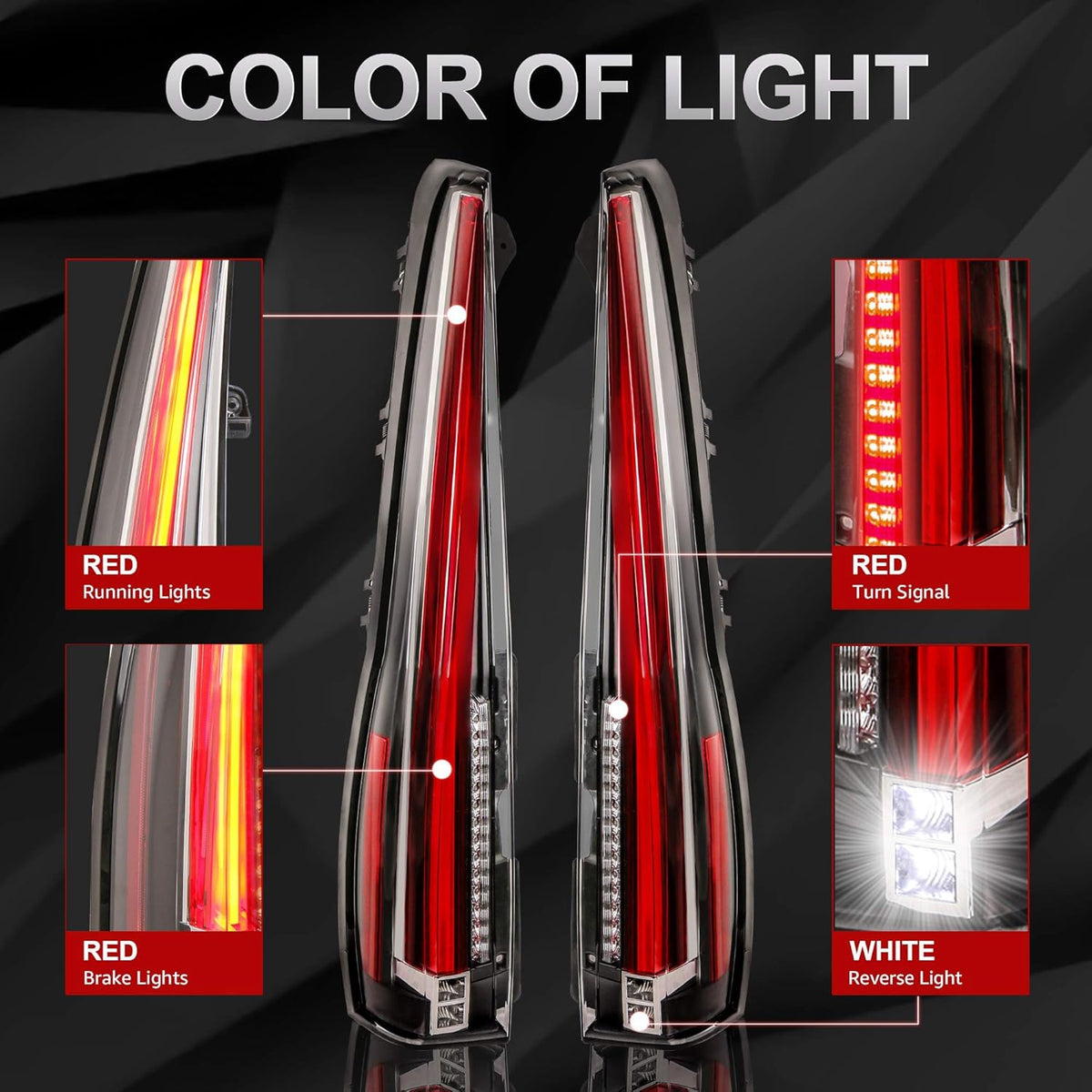 LED Tail Lights Rear Lamp Assembly with Red Turn Light (Red Clear) E84206