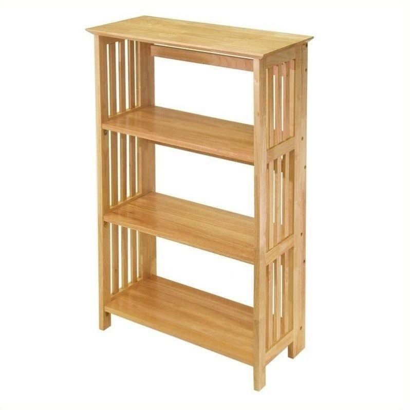 4-Tier Folding Bookcase in Beech Finish S77838