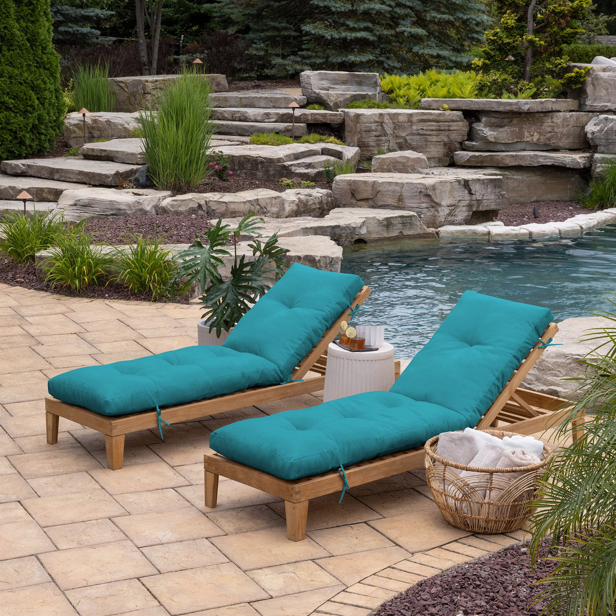 Plush Blowfill Chaise Cushion 76 x 22, Lake Blue I7717