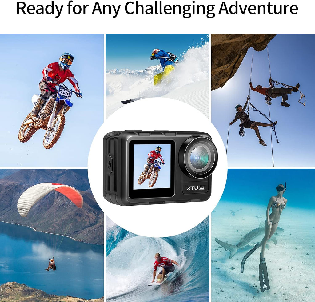 4K30FPS WiFi Action Camera Waterproof Sports Camera with Dual Touch Screen Display M157