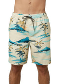 Men's Cabana Volley Board Shorts Bone Palm Trees A858379
