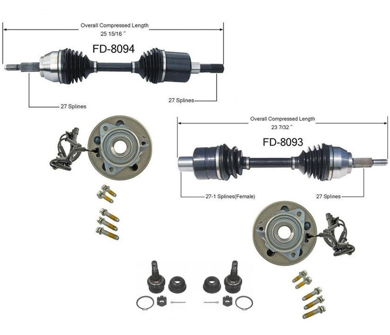 4 Door Front CV Drive Axles W58325