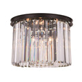 6 Light Matte Black Flush Mount Crystal O237