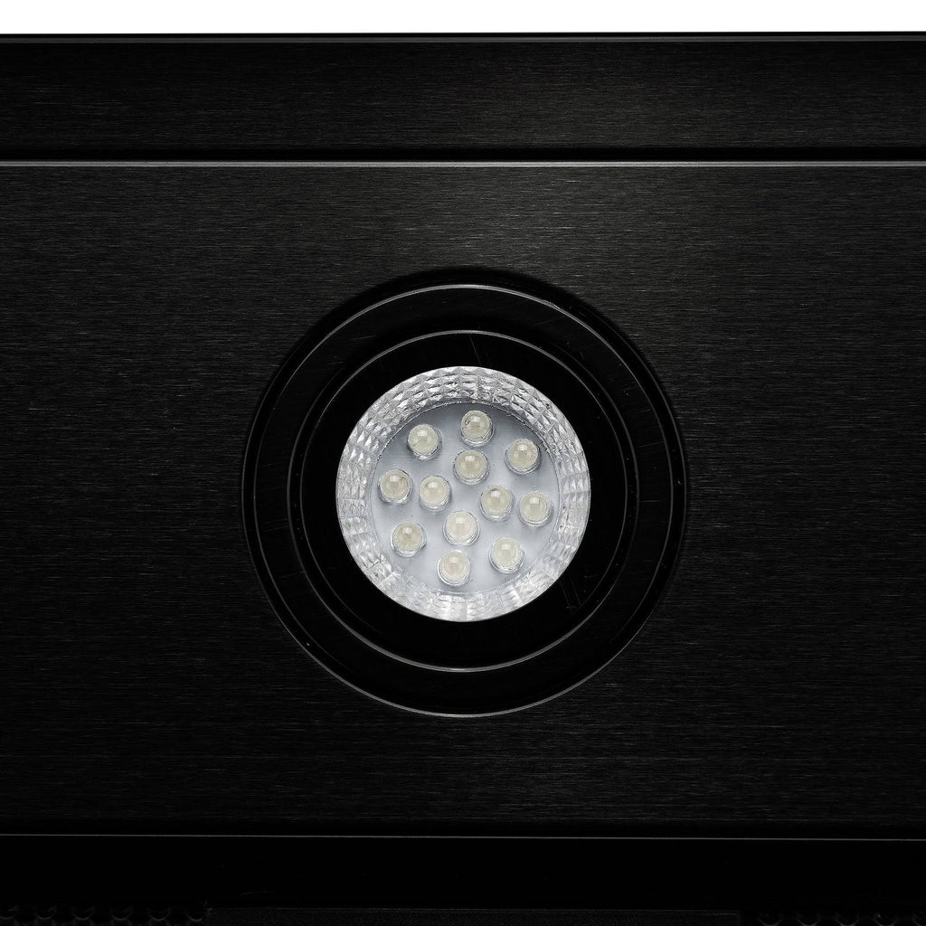 Black Stainless Steel Wall Mount Kitchen Range Hood with Touch Panel X84081