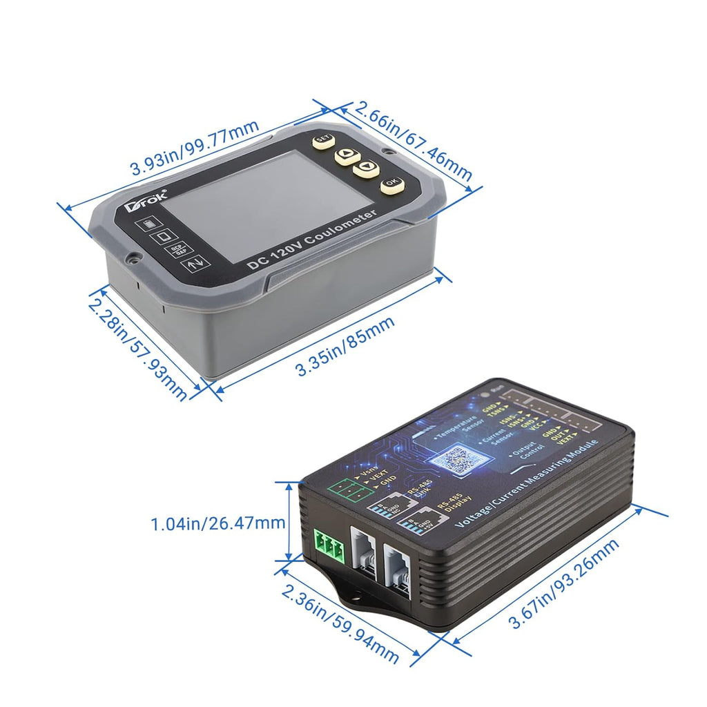 DC Voltmeter Coulometer Battery Monitor W558