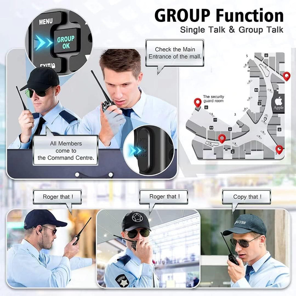 UHF Two-Way Radio Walkie Talkies 5 Watts Rechargeable Hand-held W865