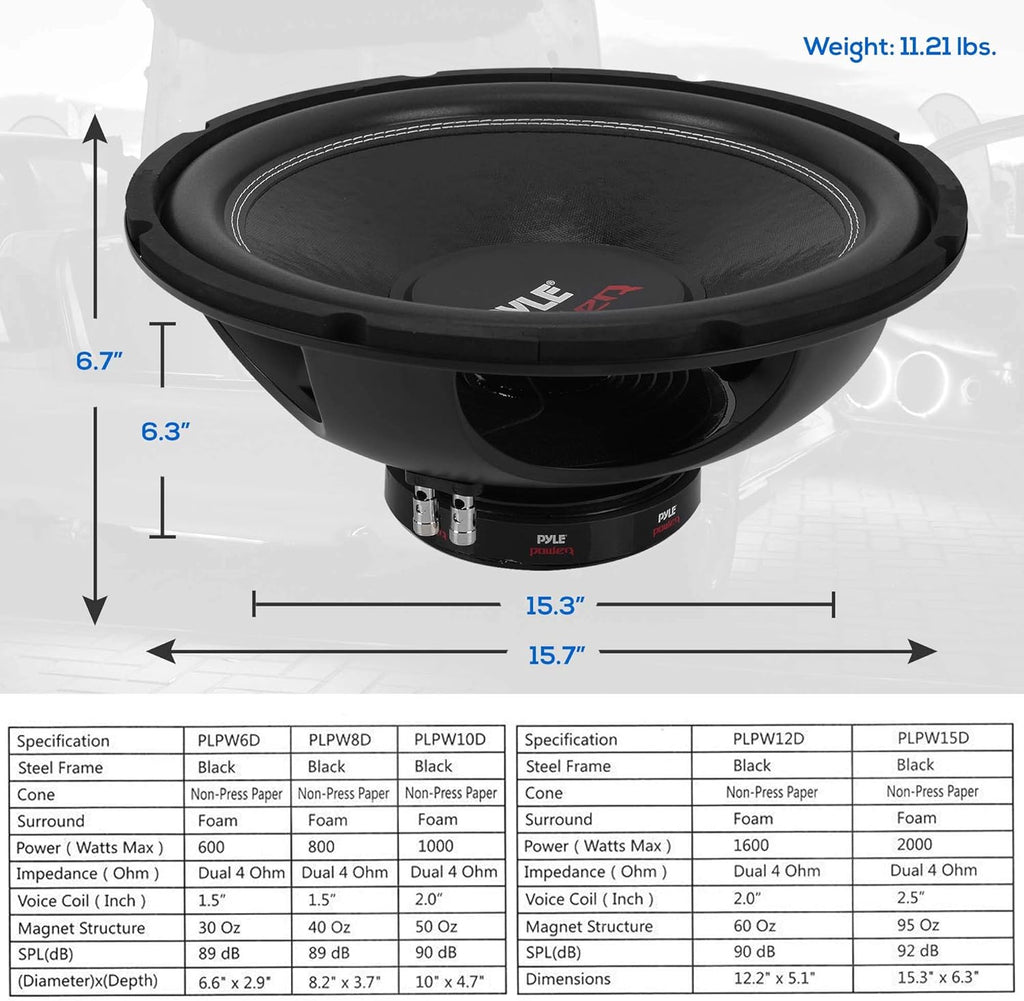 15inch Dual Voice Coil 4 Ohm Subwoofer Speaker, Pack of 2 N11472