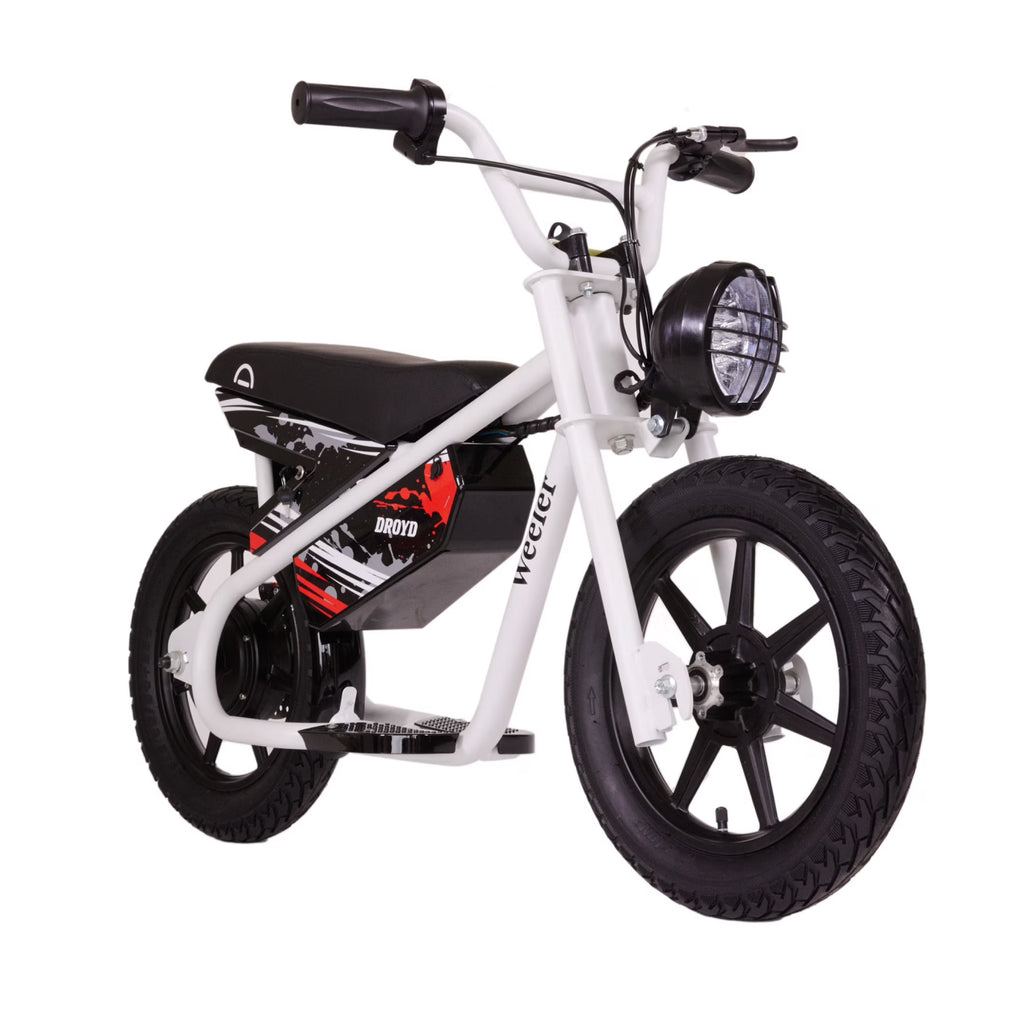 Electric Mini Bike for Kids, 200W, 6.2-10MPH, up to 8 Miles, White C498463