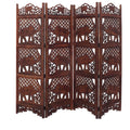 Brown Wooden 4 Panel Room Divider U98646