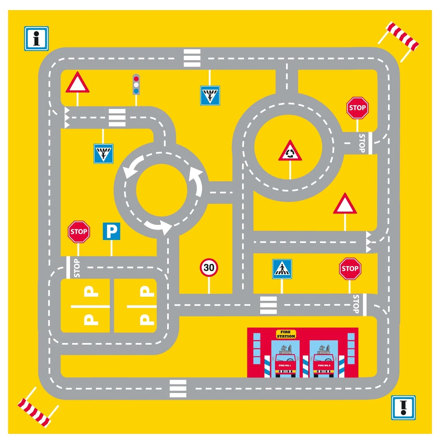 Nylon Firestation Tent with Street Map Playmat G90238