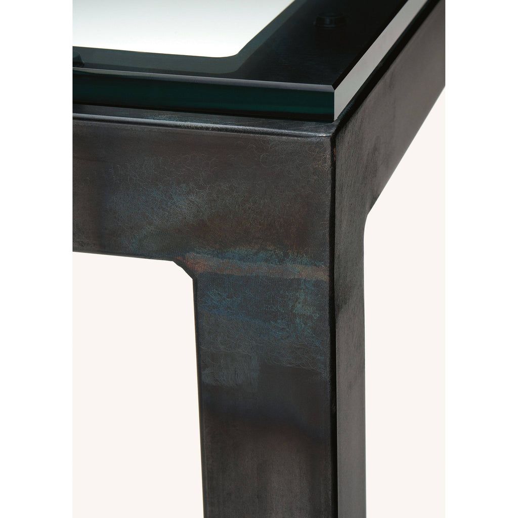 Clear Tempered Glass Bar Table with Graphite Base N3474