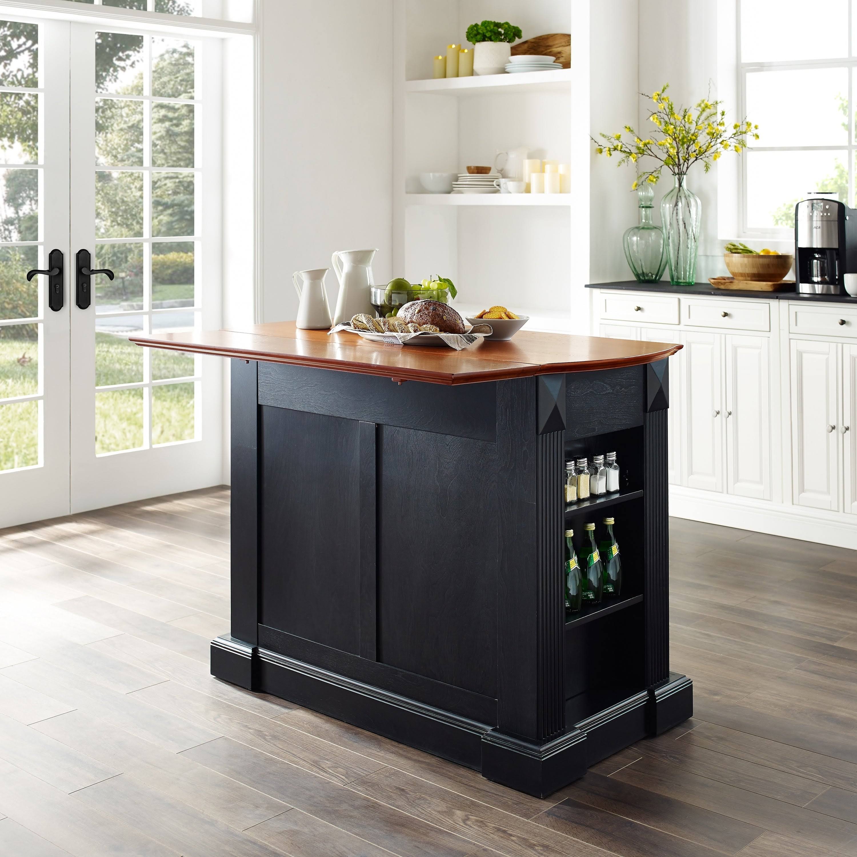 Black Drop Leaf Kitchen Island R772793