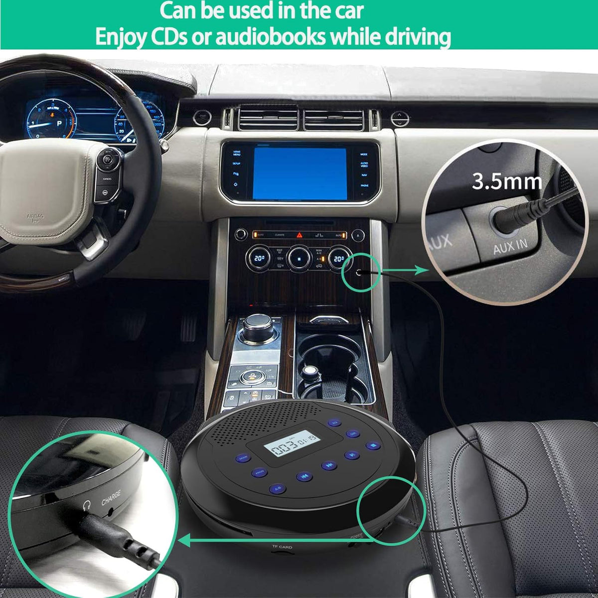Portable CD Player with Built-in Speakers, Headphones, Pack of 2 K19845