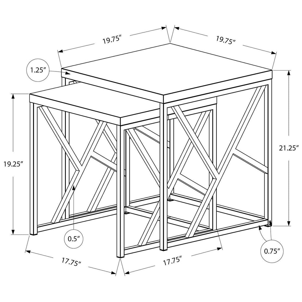Gray Cement Finish Nesting Table Set B334