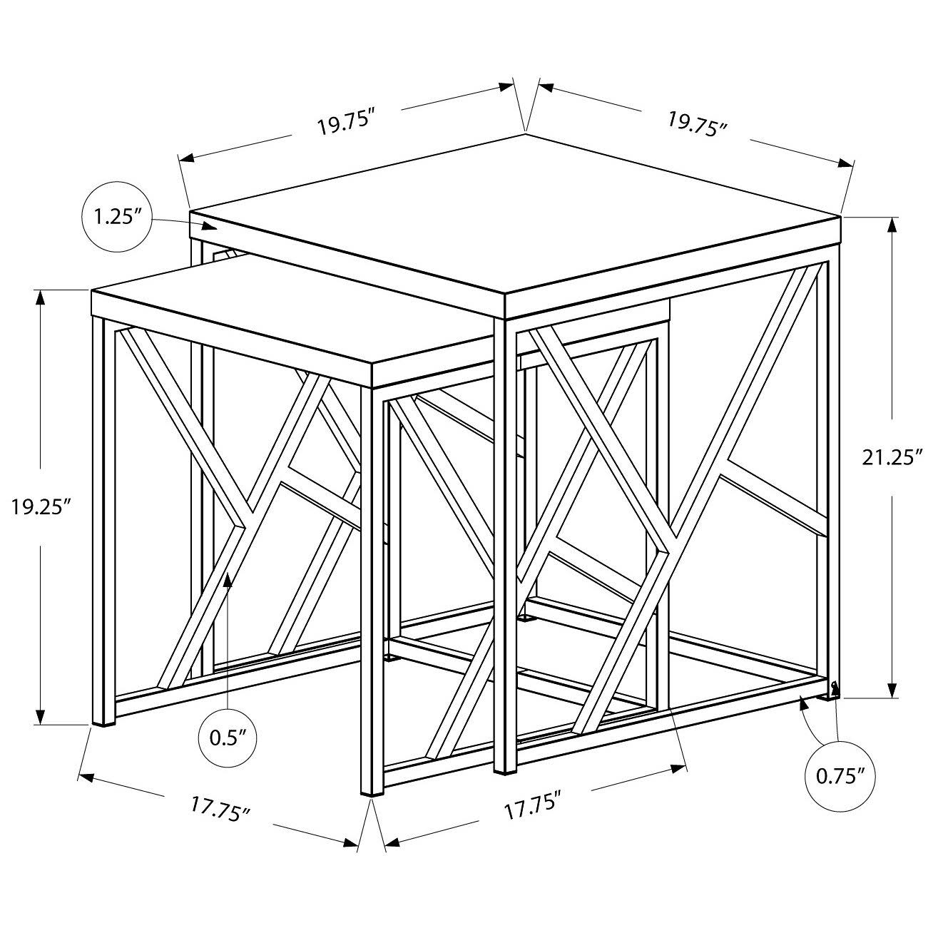 Gray Cement Finish Nesting Table Set B334