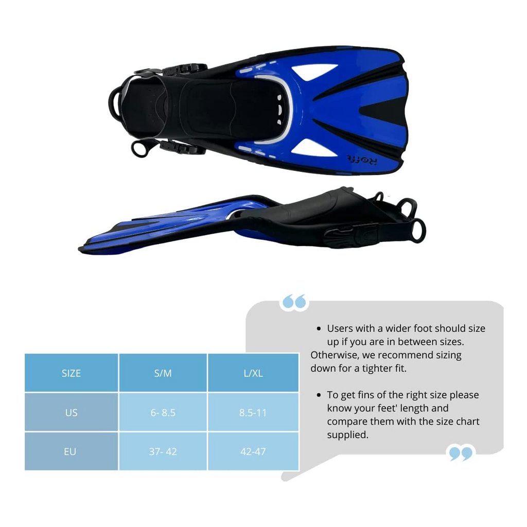 Adjustable Size Floating Fins for Snorkeling, Swimming and Diving H450