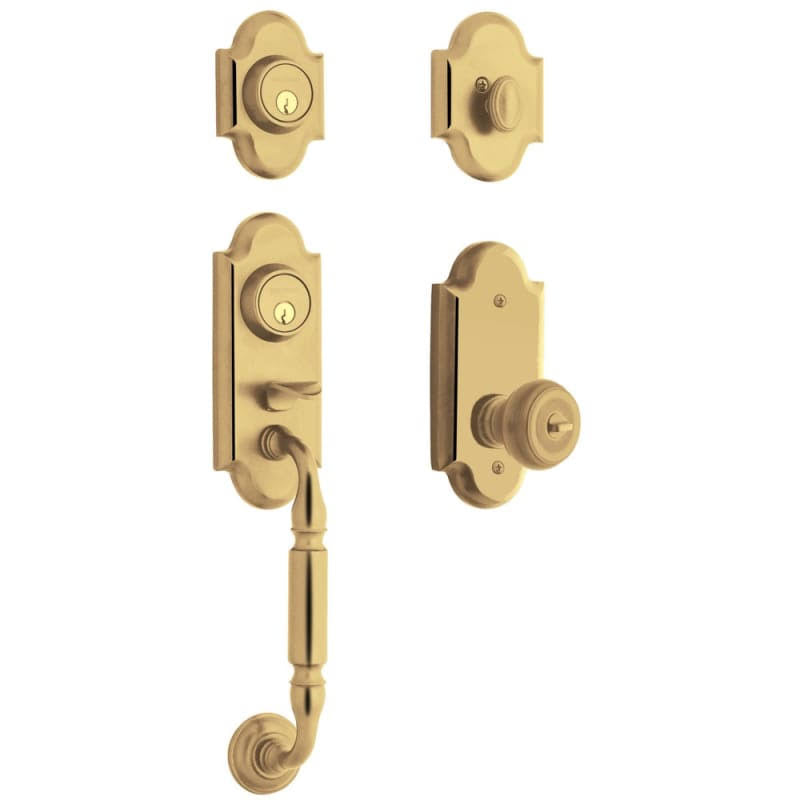 Polished Brass Colonial Knob Handleset E7576