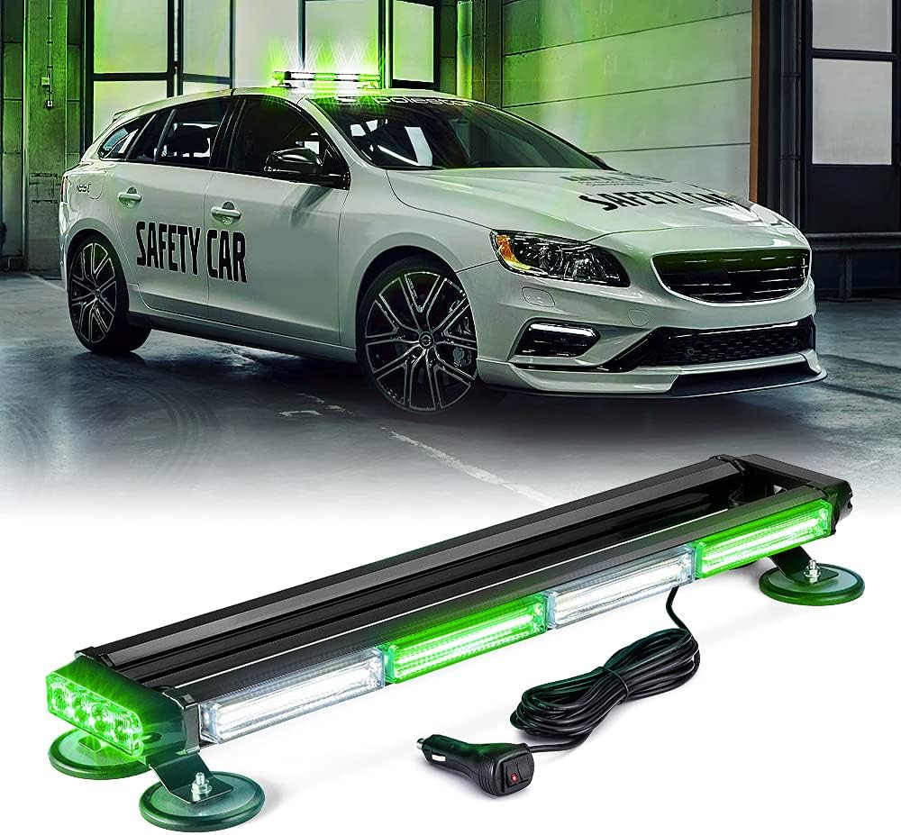 White Amber COB LED Rooftop Strobe Light Bar Double Side 26 High Visibility Emergency Hazard Warning Beacon Lights w/Magnetic Base C458711