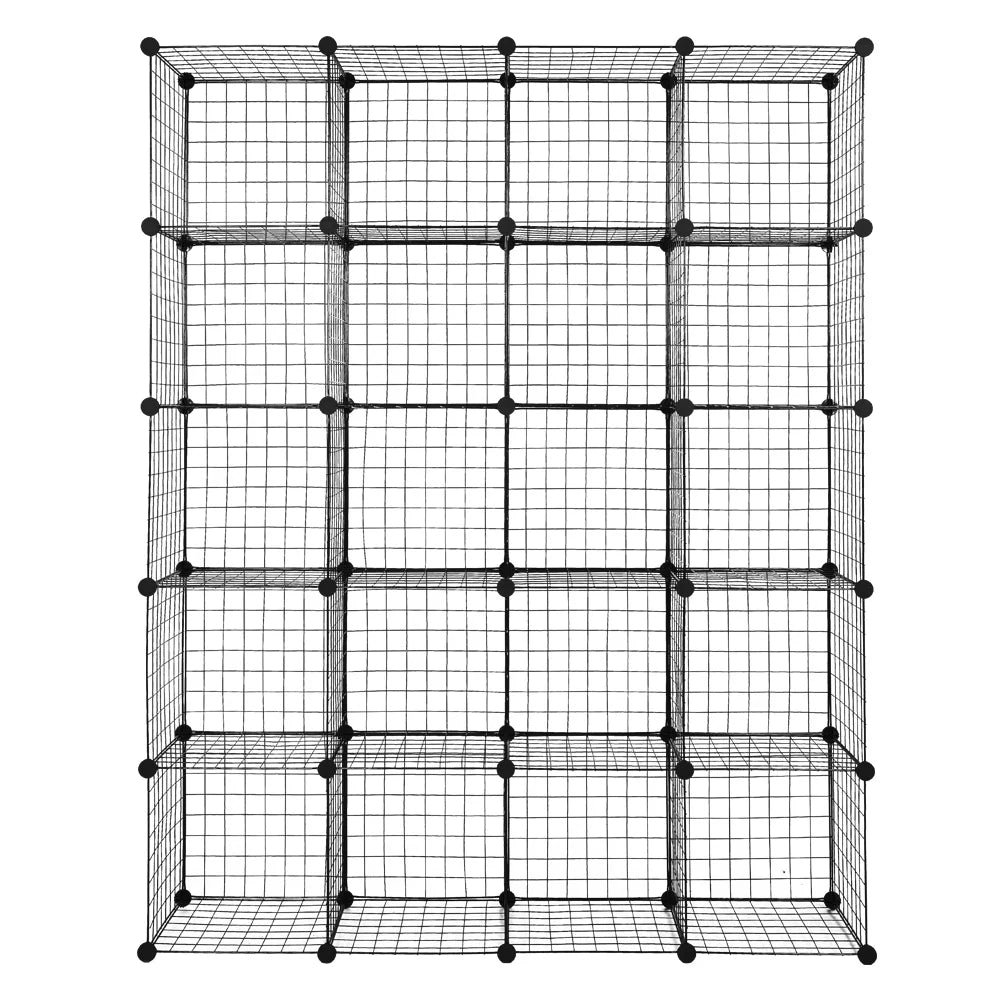 Black Metal 20-Cube Organizer Shelves D908